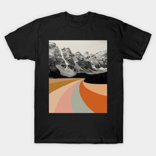 Rainbow road in mountains T-Shirt